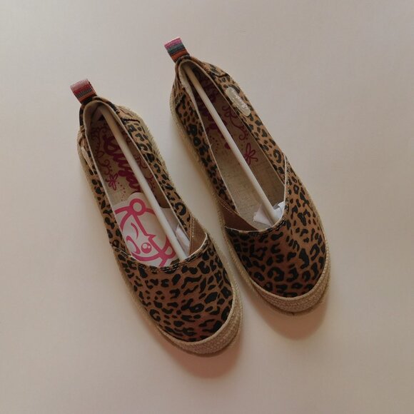 SUGAR Womens Elenore Canvas Flats Slip-On Espadrilles Shoes Leopard Size 6.5 - Picture 3 of 10
